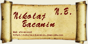 Nikolaj Bačanin vizit kartica